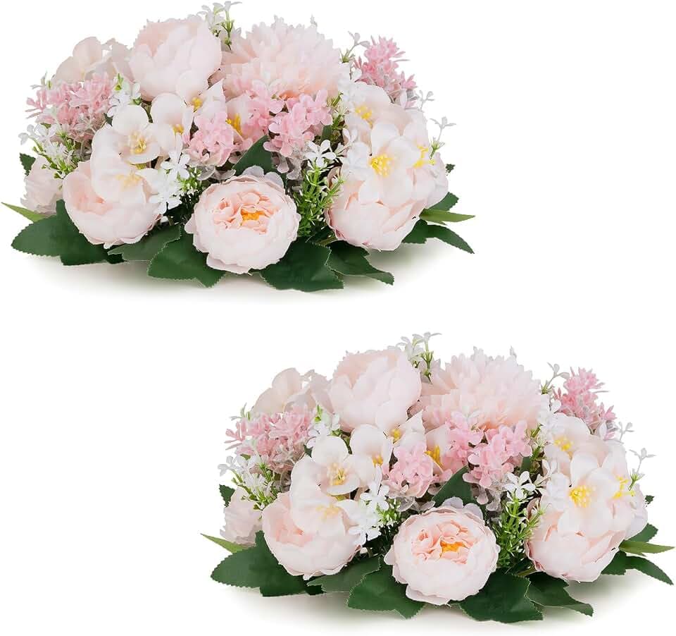 Flower Balls Centerpieces for Tables: Pink Silk Rose, 2Pcs