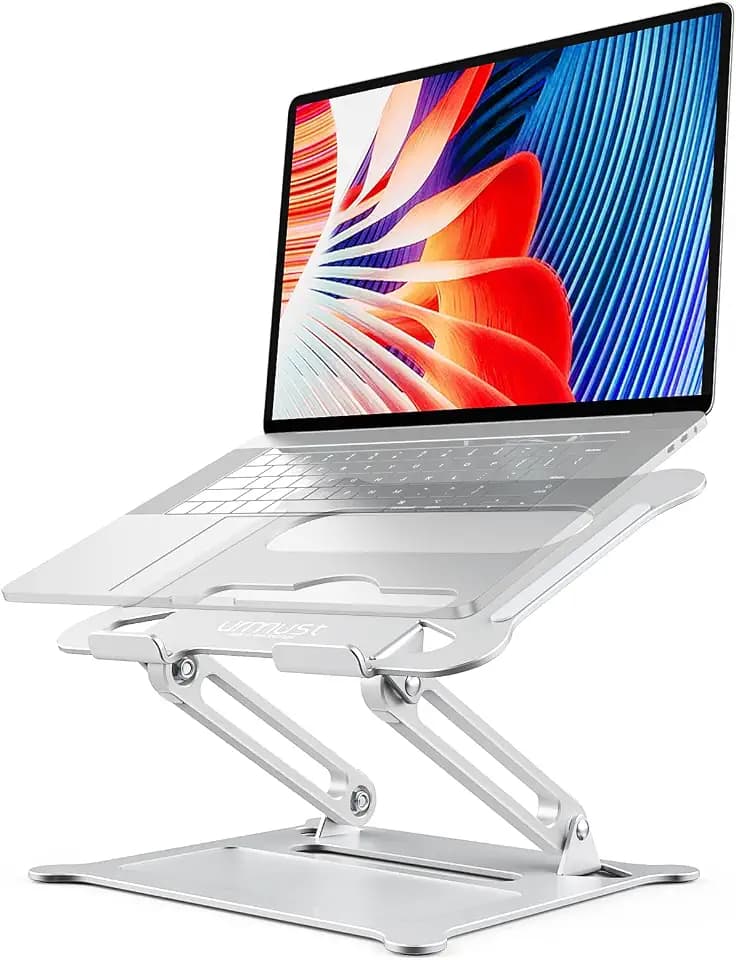 Urmust Adjustable Laptop Stand for Desk, 10-15.6“ Laptop Riser, Silver
