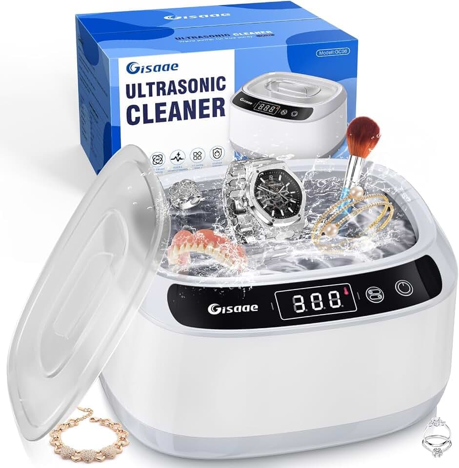 680ML Ultraschallreinigungsgerät Brillenreinigungsgerät 45000Hz Ultraschallreiniger mit digitalem Timer für Schmuck, Gebiss, Zahnschiene, Zahnmodell, Waschflaschen