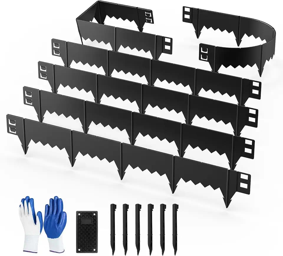 6-Pack Heavy Duty Metal Garden Border(20FT), 6'' *37'', Hammer-in