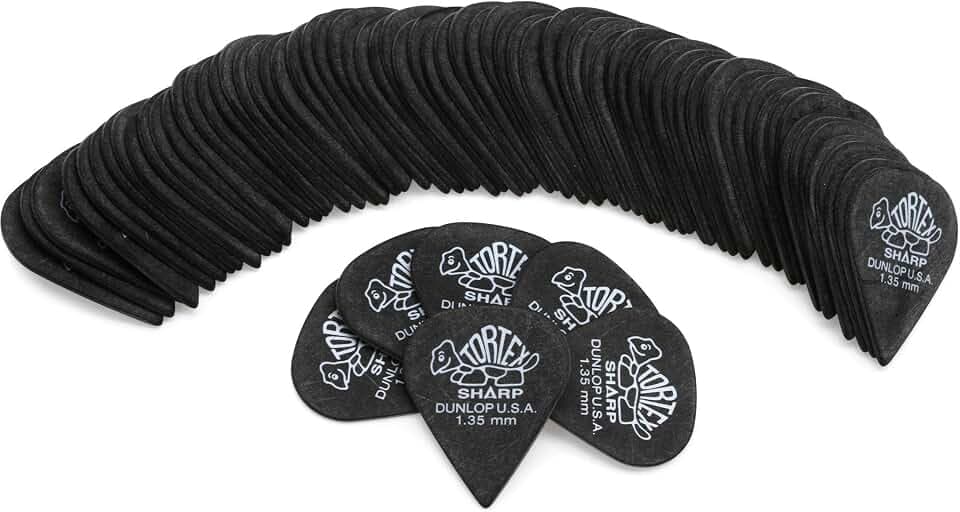 Dunlop Tortex Plektren, 1,35 mm, geschärft, 72 Stück