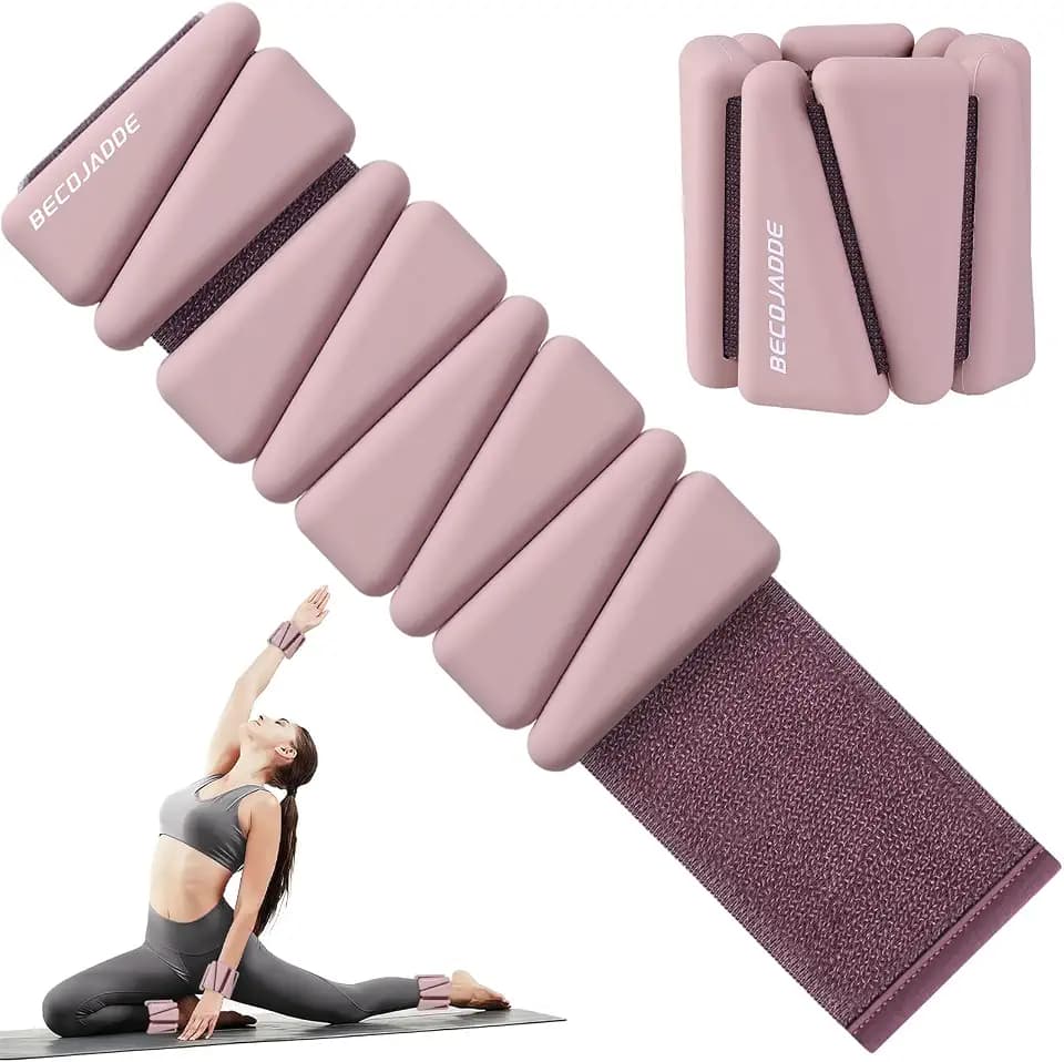 BECOJADDE Ankle Weights Set of 2 (1 lb/2 lb/3 lb Each) Adjustable Wrist Weights for Women Men Wearable Arm Leg Weight for Pilates, Running, Walking, Workout, Yoga