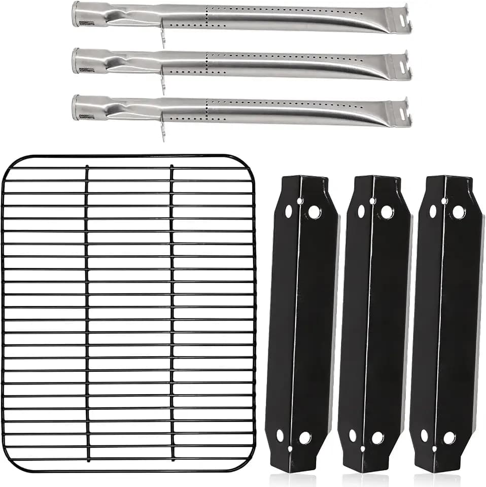 Hiorucet DGC310CNP-D Replacement Parts for Dyna Glo 3 Burner, Grill Grates, Heat Plates Shields, Burners for Dynaglo 3-Burner Open Cart Propane Gas Grill DGC310CNP-D, DGC310BNP-D, DGC310RNP-D.