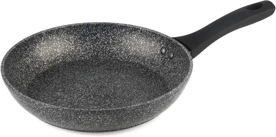 SALTER Antihaft-Bratpfanne – 24 cm Universalpfanne mit abriebfester Megastone-Beschichtung (10× langlebiger), spülmaschinengeeignet, für Metallbesteck und Induktionsherde geeignet, mit TPR-Griff