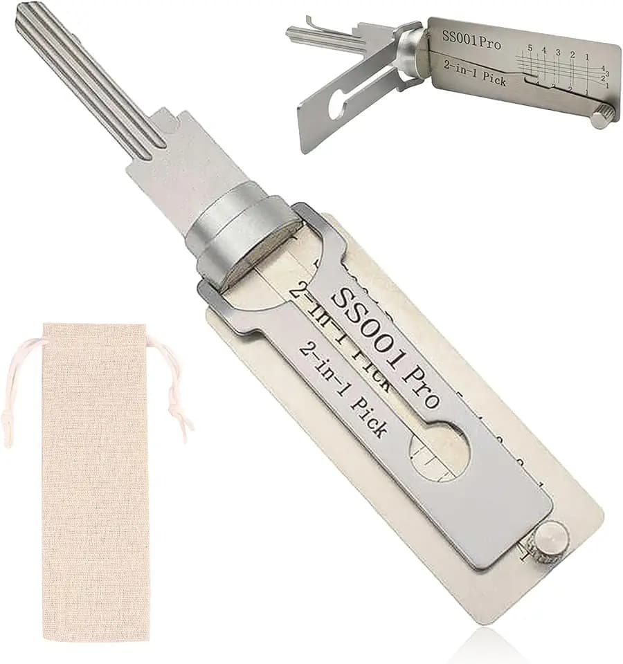 Schlüsseldecoder Aus Edelstahl,Schlüssel Decoder Aus Edelstahl Ss001,Stainless Steel Key Decoder,Key Decoder Mit 1 Aufbewahrungstasche,Decoder Schlüssel,Für Türschloss,Schlafzimmerschloss