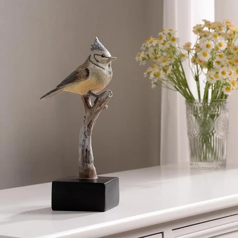 Hi-Line Gift Ltd. Bird On Branch Home Tabletop Decor Lifelike Resin Bird
