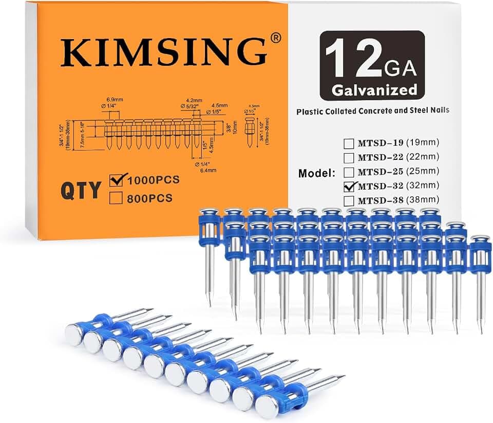KIMSING MTSD-32 12GA Betonnägel 32 mm, 1000 Stück/Schachtel
