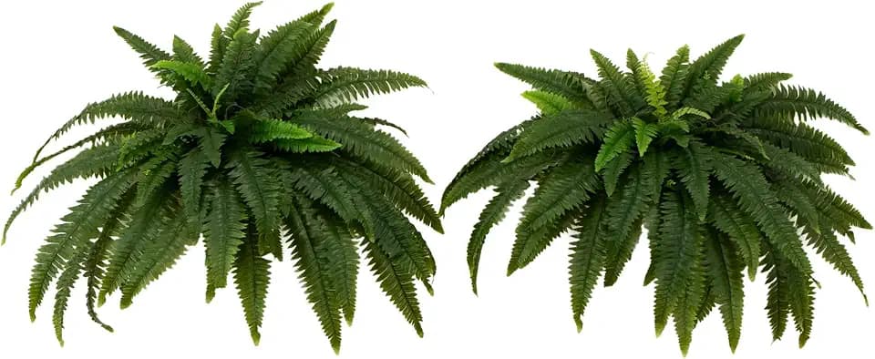 Nearly Natural 48 in Artificial Boston Fern Set of 2 Outdoor Porch Decor