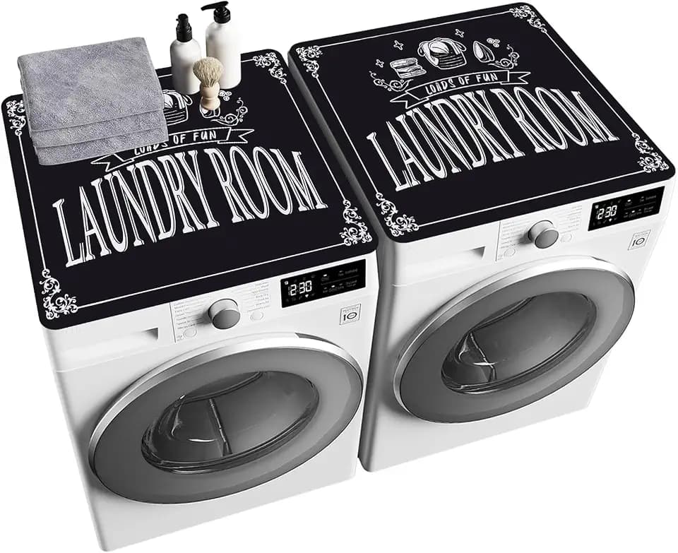 2 PCS Washer Dryer Topper, 26'' x 26'' Washer and Dryer Covers for The Top, Non Slip Quick Drying Silicone Rubber Protective Mat for Home Kitchen Laundry Room