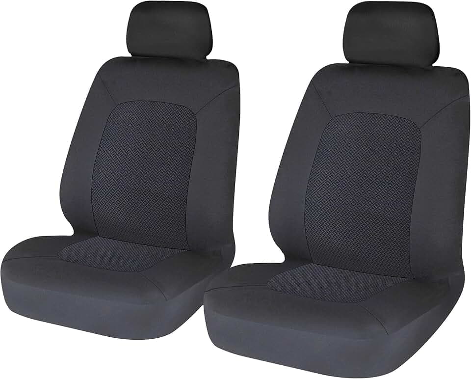 Sakura SS5401 Vordersitzbezüge für Auto und Transporter, Hampton, 1 Paar, Schwarz, universal, einfache Passform