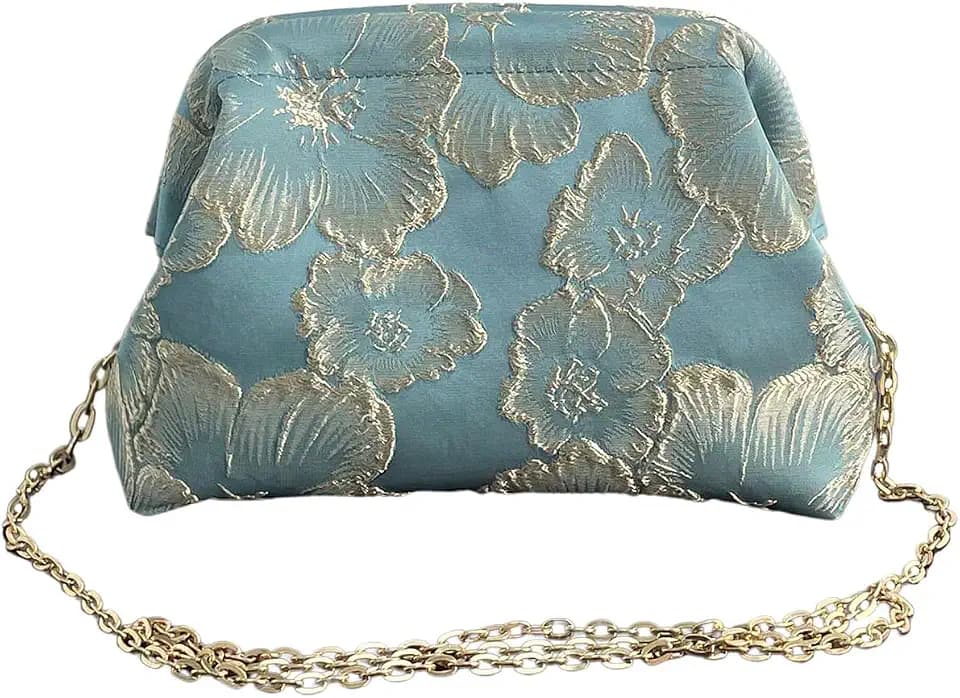 OYOANGLE Women's Clutch Wedding Guest Purse Bridal Floral Evening Handbags