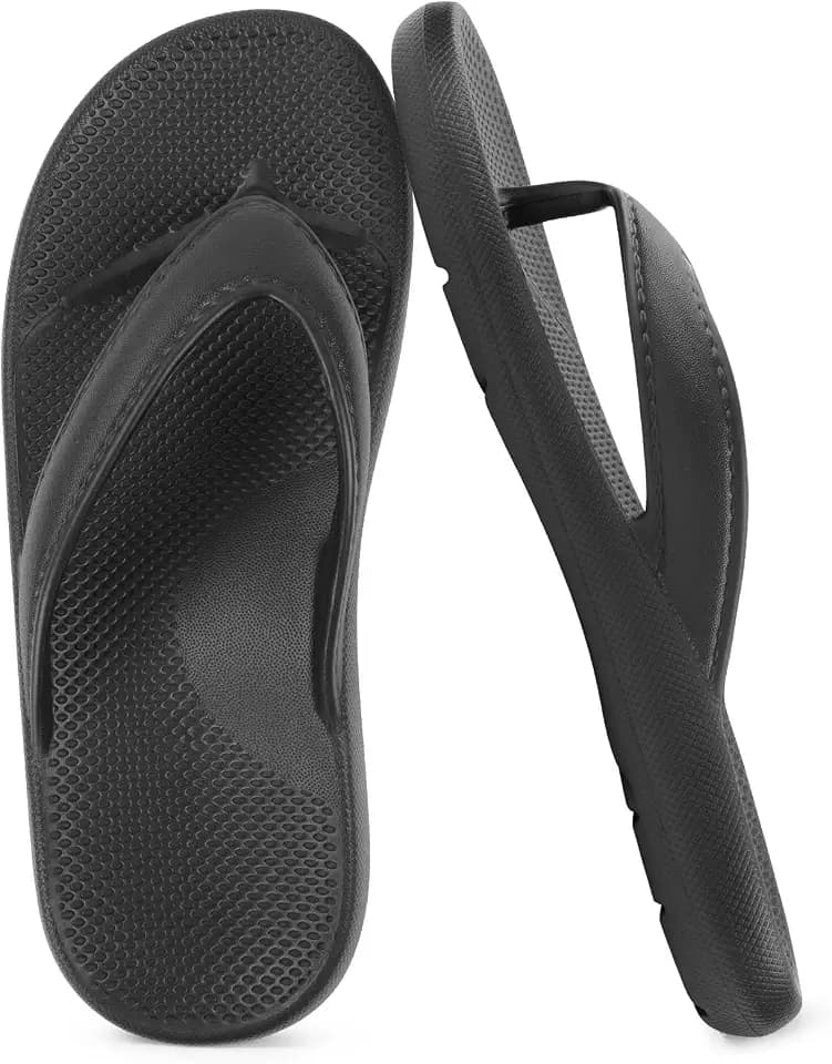 AUYAO Flip Flops Herren Surfen Toe Split Flip Flops Damen-Schwarz