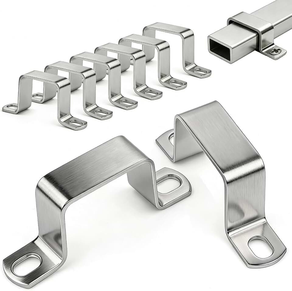 12 Stück Quadratrohrschelle Vierkantrohr Rohrschellen 40×30mm 304 Edelstahl Vierkantrohrschelle U Schelle Winkel Schellen Eckig für vierkantrohr und u profil Haustüren Fenstern Wasserversorgung
