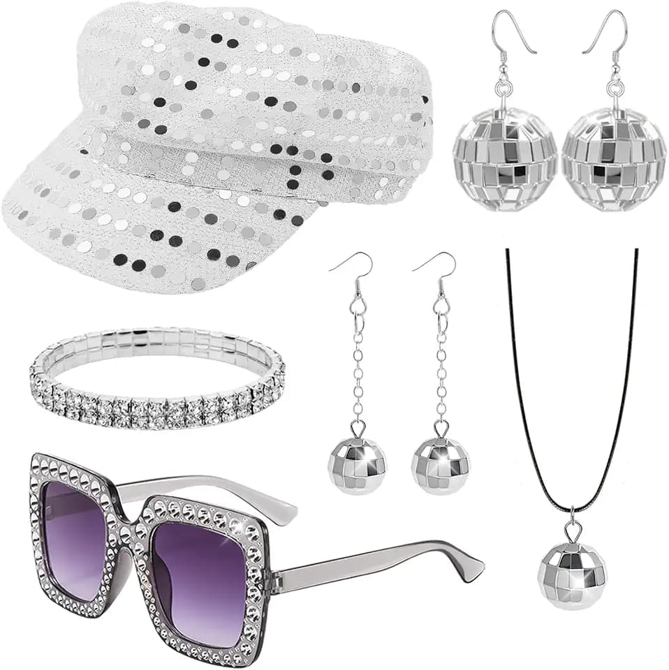 70s Disco Costume Accessories for Women Disco Jewelry Set