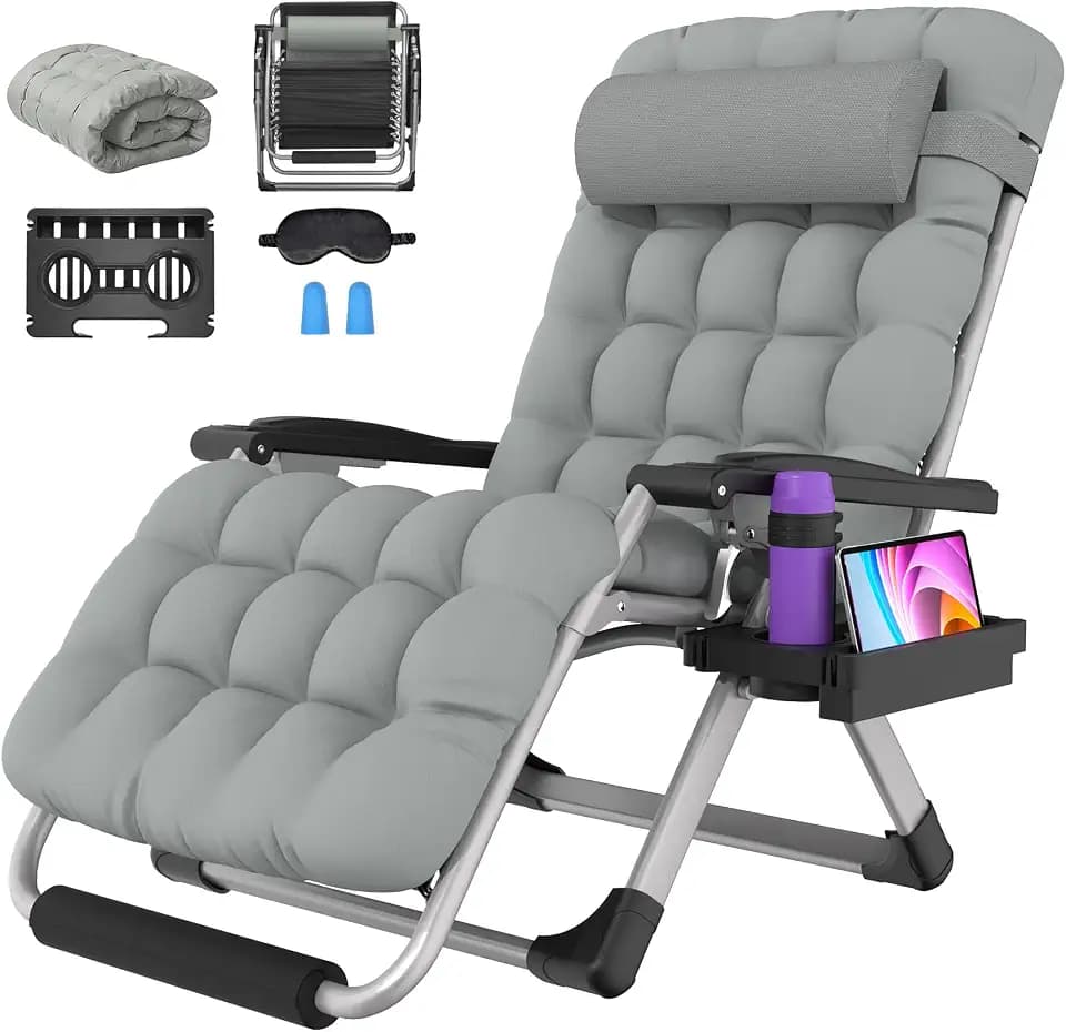 Suteck Oversized Zero Gravity Chair,500LBS 33In XXL Outdoor Recliner Chairs