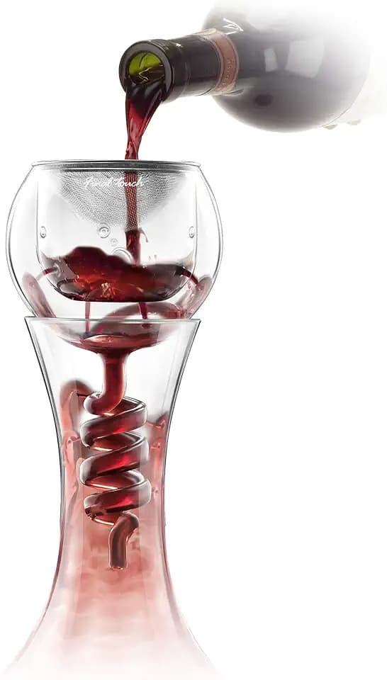 CKB Ltd Final Touch Glass Twister Aerator Attachment WDA918 - Weinbelüfter Wein-Dekantierer Kompatibel mit den meisten Weindekantierern Includes Edelstahl Filtrierung/Aerator/Stand