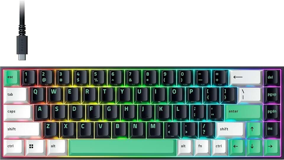 Razer Reclusa X Mini 65% - Hot-Swap-fähige mechanische Gaming-Tastatur - Orange Tactile Switches - Snap Tap - Snap Flex & Dual-Keypress Priority | QWERTY US Layout