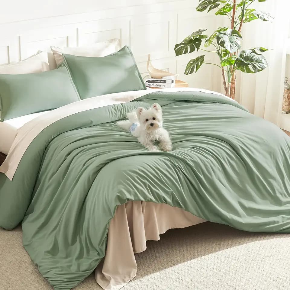 Litanika Twin/Twin XL Comforter Set Sage Green, 2 Pcs Lightweight Bed Set