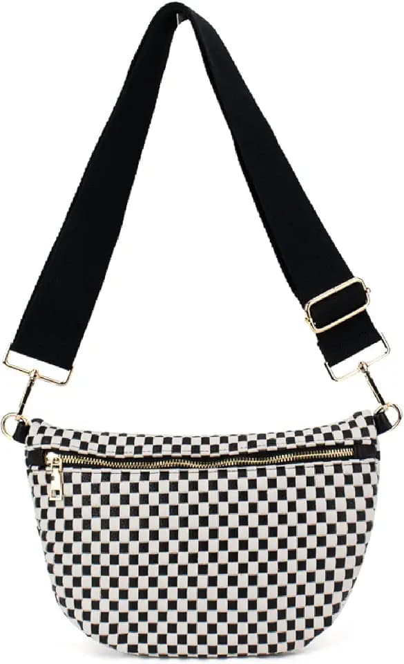 Fiona Woven Crossbody Bag | Bum Bag | Belt Bag with Adjustable Strap