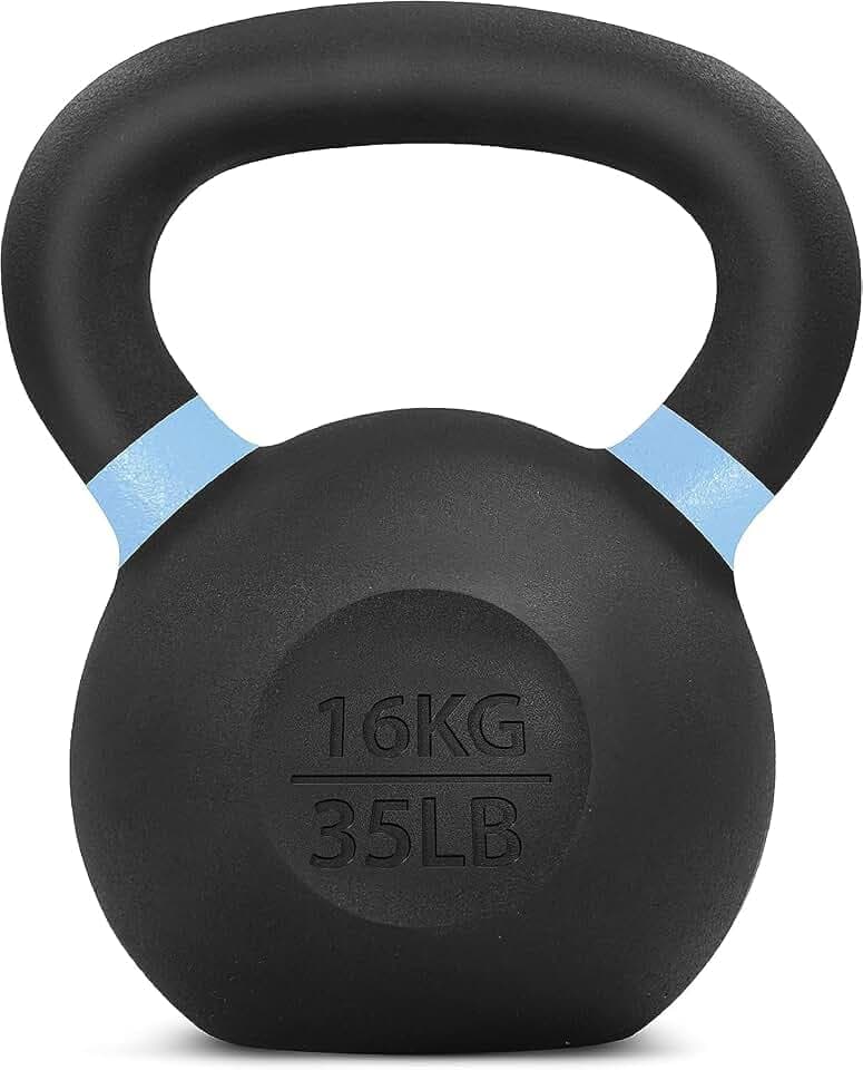 Yes4All 4-32kg Powdercoat Kettlebell aus Gusseisen, Schwunghantel, Kugelgewicht