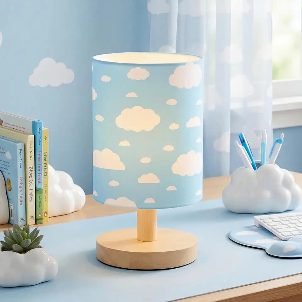 VIHOSE Cloud Kids Table Lamp for Bedroom Kids Lamps for Girls Room