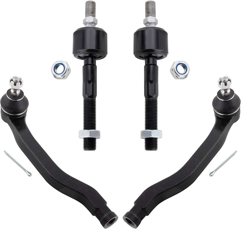 BOXI 4pc Complete Front Inner + Outer Tie Rods Kit Fits for Honda Accord 1990 1991 1992 1993 / Replaces ES3153 ES3154 EV283