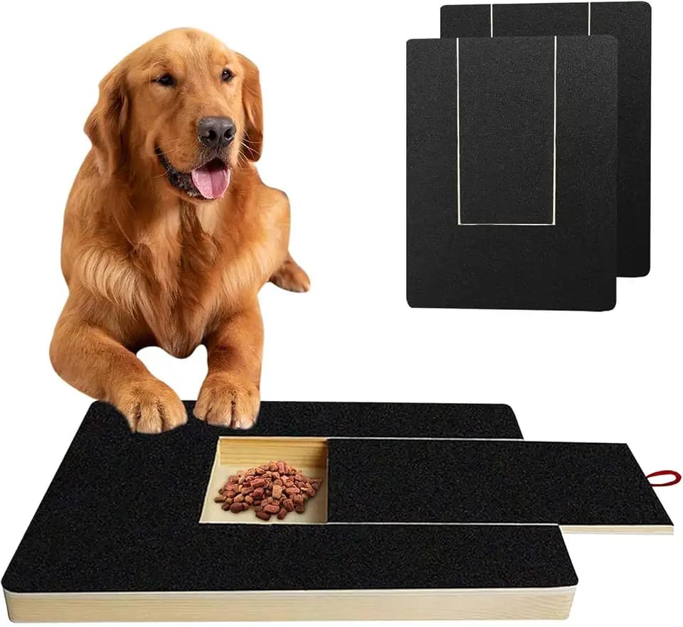 Krallenschleifer für Hunde mit Snack Box, Kratzbrett Hund mit 2 Ersatzblättern Schleifpapier, Hunde Nagelfeile für Nagelpflege Haustieren, Alternative Krallenschere Krallenschneider