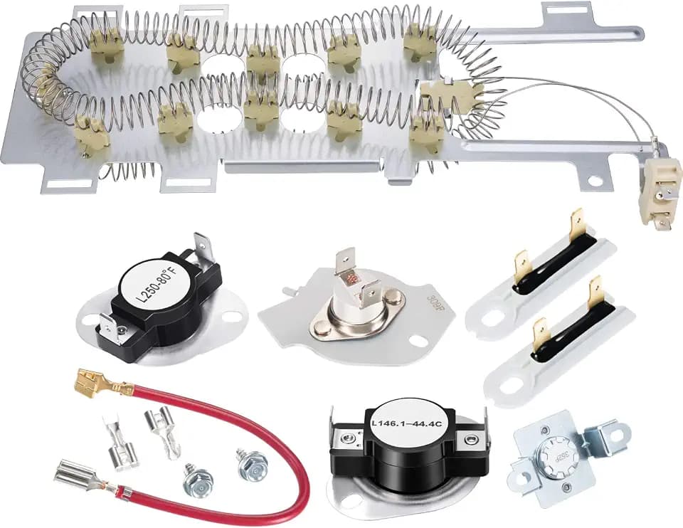 Jovitec Dryer Heating Element 8544771 Clothes Dryer Heating Element Set Includes 8544771, Thermal Fuse (279973 and 3392519), 279816 Thermostat Dryer Replacement Compatible with Maytag, Kenmore