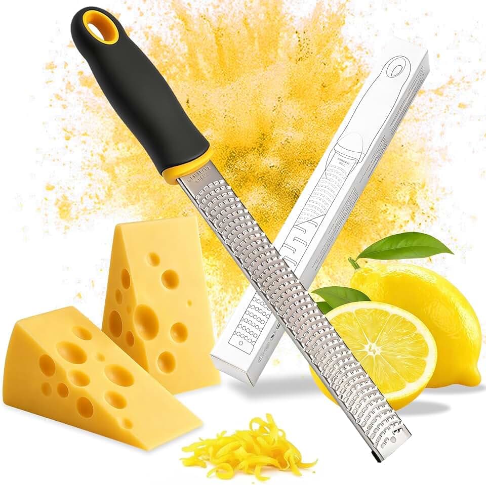Zester Reibe, Parmesanreibe, Zitronenreibe, Knoblauchreibe Zitronenreibe Ingwerreibe, Spülmaschinenfest, Handreibe mit Schutzhülle Reinigungsbürste