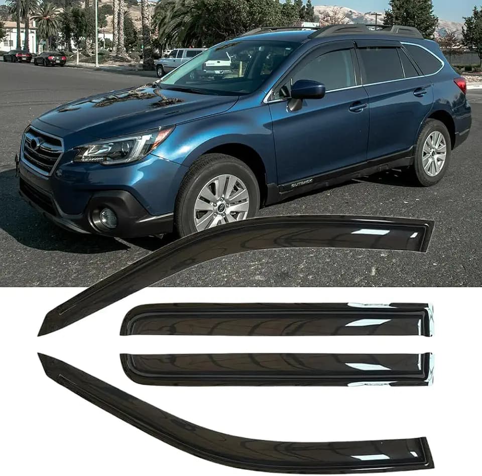 4X Window Wind Deflector for Subaru Outback 15-19 Tape-On Rain Guard 94376