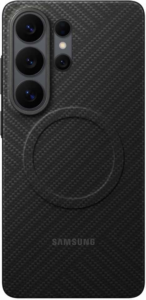 Samsung Carbon Magnet Smartphone Case EF-KS948, Hülle für das Galaxy S26 Ultra, Handy-Hülle mit Magnetring zur Anbringung von Zubehör, Schutz Case, stoßfest, dünn und griffig, Black