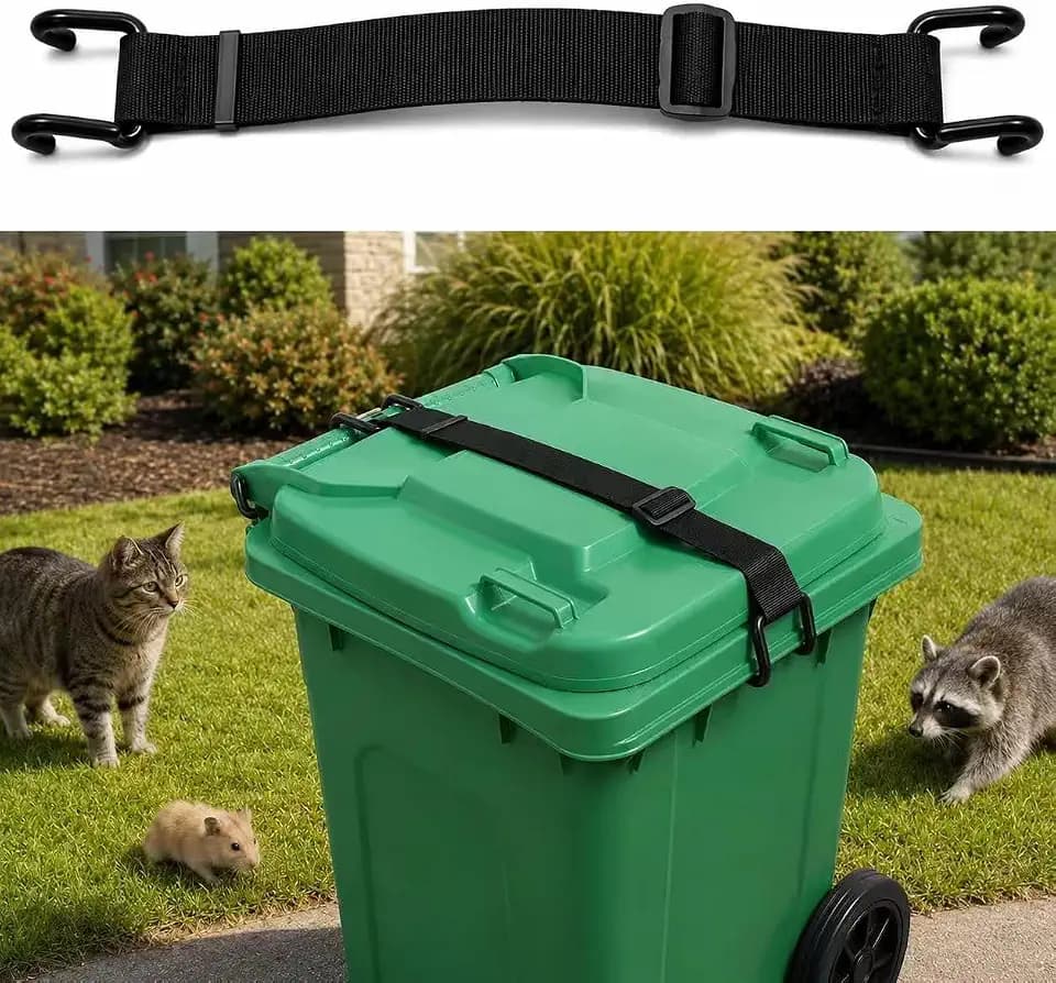 Metal Double Claw Trash Can Lid Lock for 28-96 Gallon Outdoor Bins