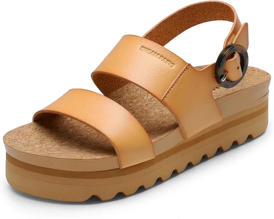DREAM PAIRS Women's Platform Wedge Sandals with Arch Support