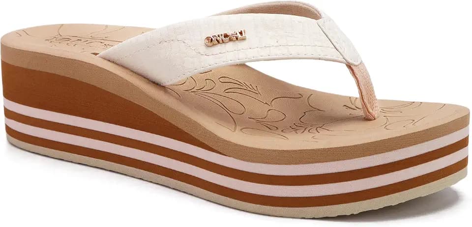 ONCAI Women’s Platform Wedge Flip Flops Trendy Dressy Womans Summer Flatform Chunky Heel Sandals with Comfortable Walking Outdoor Rubber Soles (US Size 5-11)