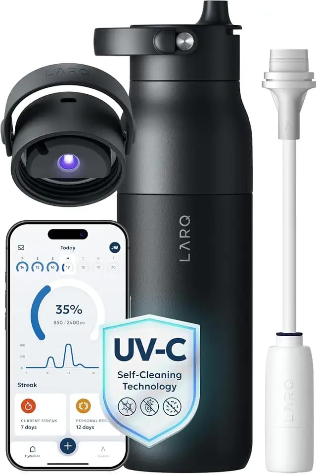LARQ PureVis 2 Smart UV-C Self-Cleaning Insulated Water Bottle Filter Straw