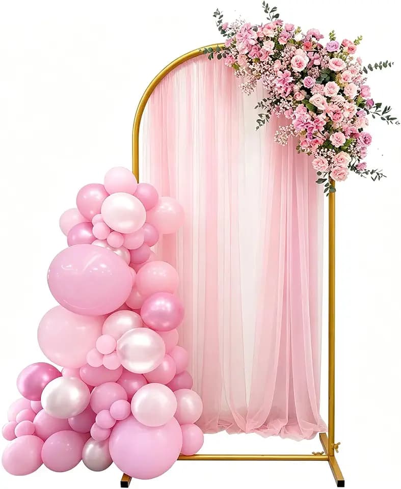 6ft Arch Backdrop Stand, Metal Wedding Arch Backdrop Stand Gold