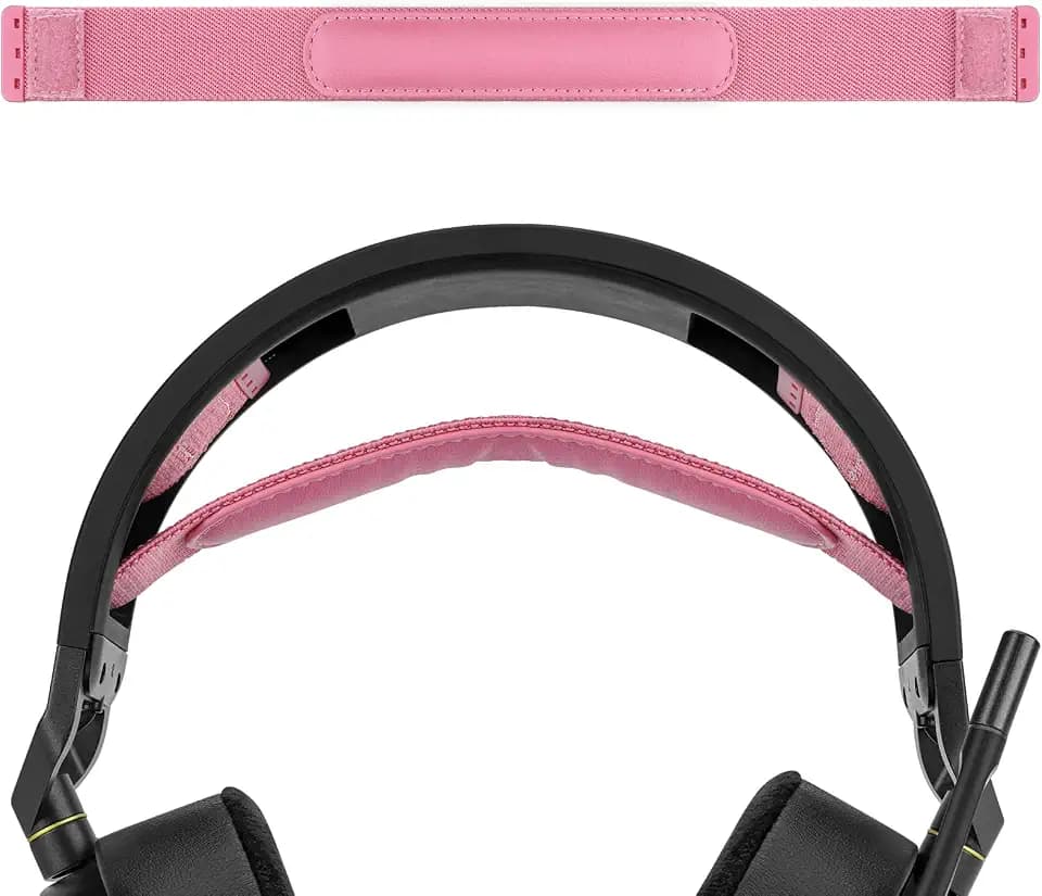 Geekria Flex Fabric Headband Pad Compatible with Corsair HS80 RGB, HS80MAX Headphones, Replacement Band Repair Part (Pink)