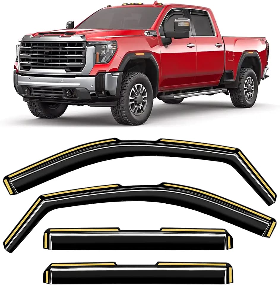 Rain Guards for Chevy Silverado/GMC Sierra 2500HD 3500HD Crew Cab 2020-2026