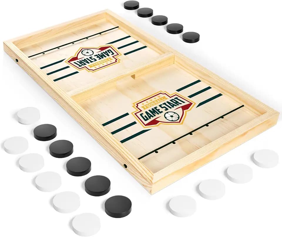 Wooden Sling Puck Board Game Set