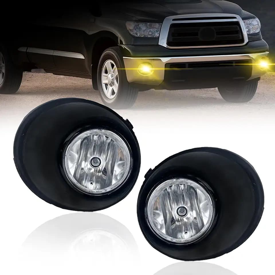 Shocklight Fog Lights Fit For 2007-2013 Tundra And 2008-2011 Sequoia Front Bumper Direct Fit, Easy Bolt-On Installation (No Drilling/Mods), IP67 Waterproof for Fog/Rainy Nights