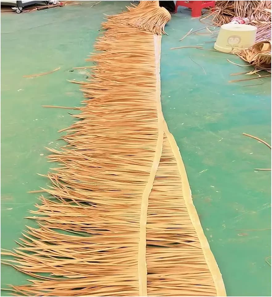 YANGUANG Reetdach Schindel Palmgras-Rolle 0,5x1-10m Palmdach Paneele Künstliche Strohfliesen Flammhemmendes Anti-Aging für Tiki-Bar Garten Poolbar Hawaii Strandschir, Keine Wart(Size:10m/32.8ft)