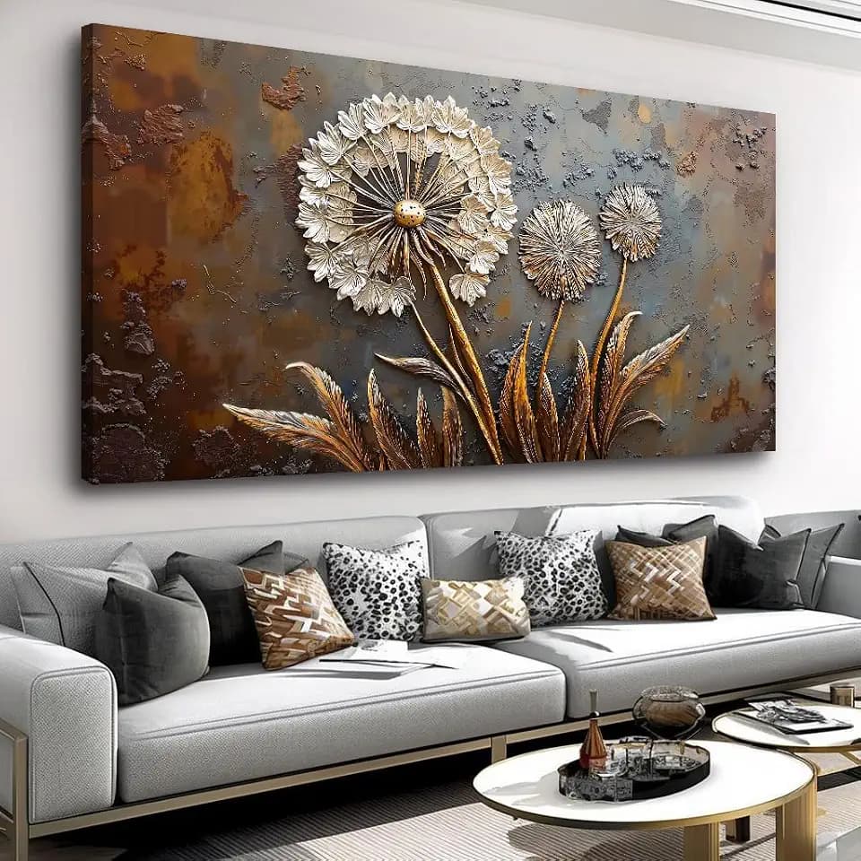 White Flower Wall Art Floral Canvas Print Living Room Bedroom Decor 59"x29"