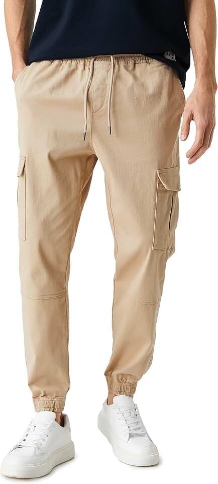 Koton Herren Jogger Cargo Trousers Drawstring Pocket Detailed Pants