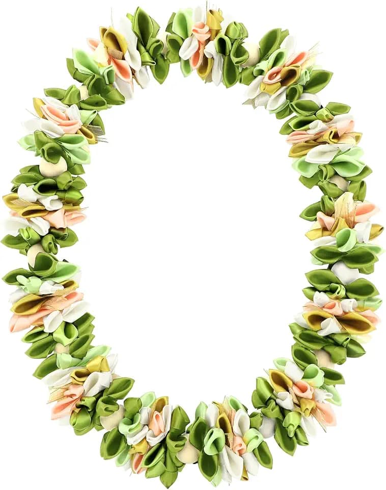 Suncalla Sage Green Graduation Ribbon Lei Hawaiian Handmade Graduation Lei
