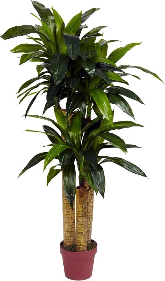 Nearly Natural 4 ft Artificial Corn Stalk Dracaena Real-Touch Floor Plant