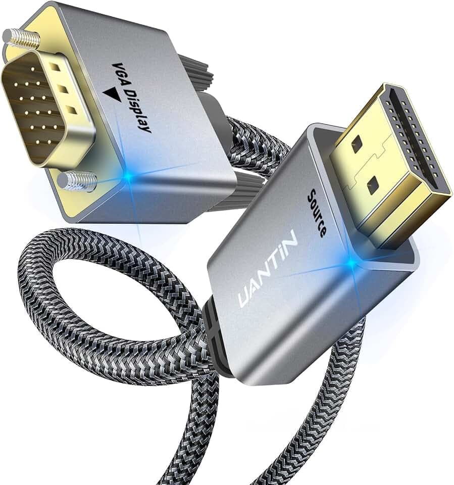 UANTIN HDMI to VGA Cable Adapter 6FT Uni-Directional Only, 1080p@60Hz