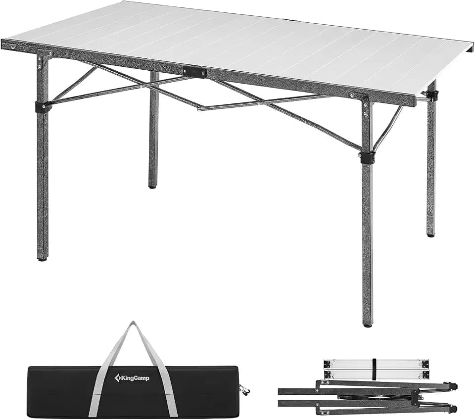 KingCamp Campingtisch Klappbar, bis 80 kg,136 x 70cm,Abnehmbar Netztasche