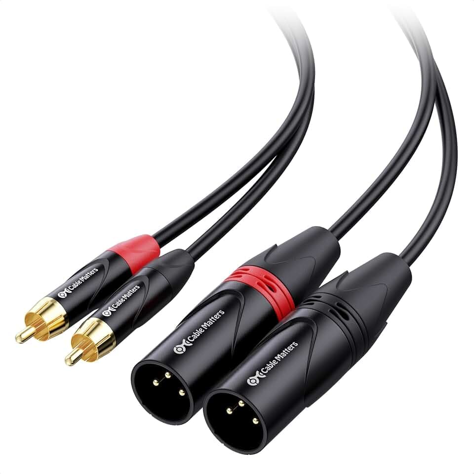Cable Matters Dual RCA to XLR Cable, Dual RCA Male to Dual XLR Male, 10ft