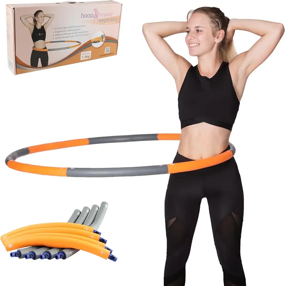 HOOPOMANIA Hula Hoop Reifen Erwachsene [1,2 – 2 kg] Hula Hoop für Anfänger mit Schaumstoff