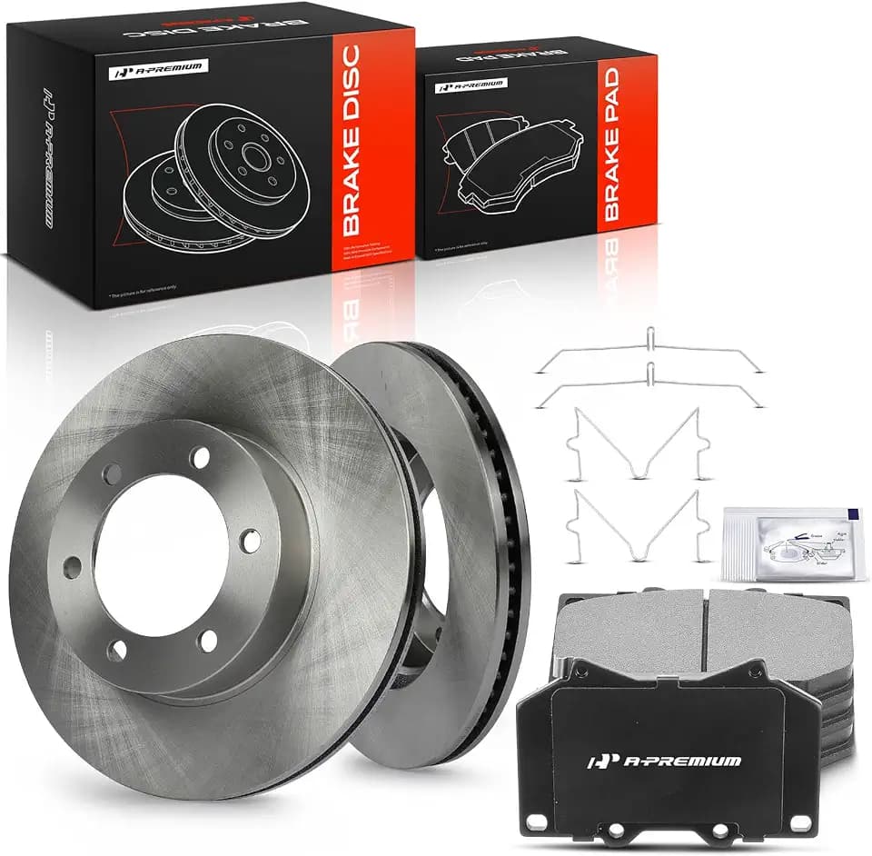 A-Premium 12.55 inch (318.7mm) Front Vented Brake Rotors & Ceramic Pads Kit